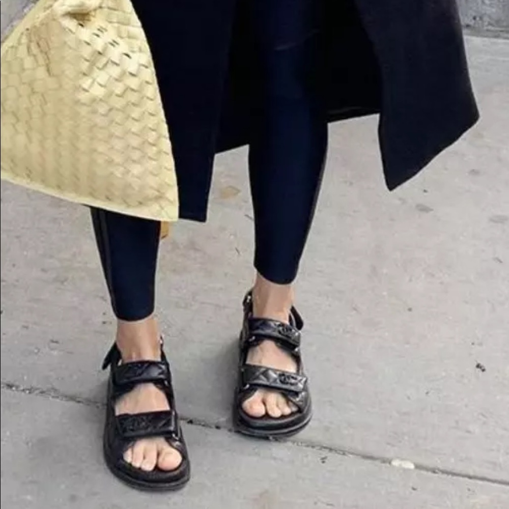 Chanel Blue denim Dad Sandals 37.5 - Picture 2 of 13